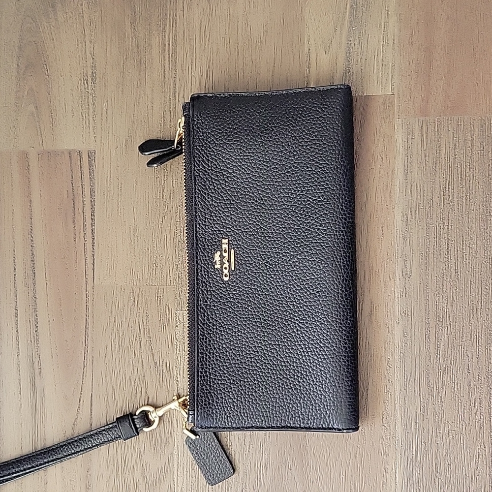 Coach Billfold Wallet Black/Gold